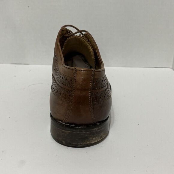 Vintage MAXIMO MIRELLA Brown Italian Wing Tip Brogues, Size 9M Made in Italy - Picture 5 of 12